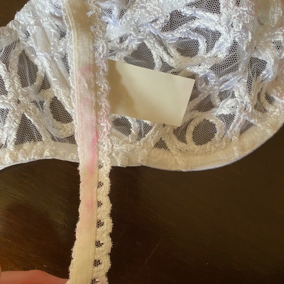 Maison Lejaby Gilda 5231 WHITE Mesh Lace Bra French Lingerie 36C Underwire as-is - Picture 8 of 10